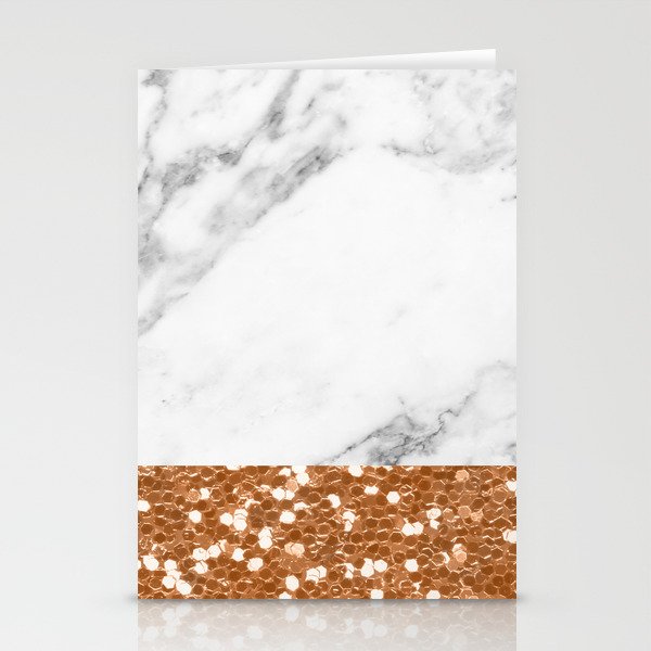 Marble and brass glitter Stationery Cards