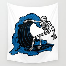 Skeleton Surfing Wall Tapestry