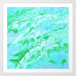 marble tie dye: green & aqua Art Print