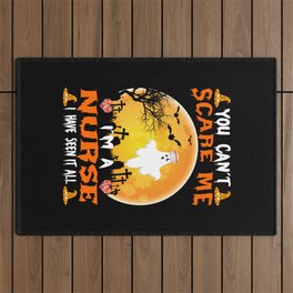 Funny Halloween Nurse Ghost Quote Outdoor Rug