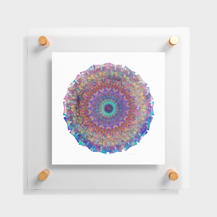 Colorful Vibrant Art - Life Glow Mandala Floating Acrylic Print