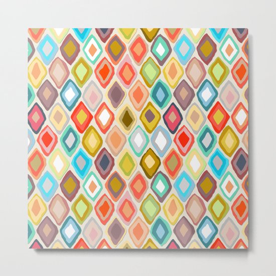 Almas diamond ikat light Metal Print