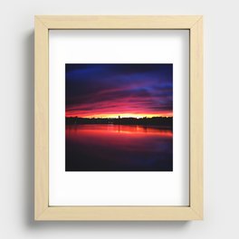 Serene Lake Sunset Recessed Framed Print