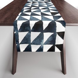 Triangle Grid slate blue Table Runner