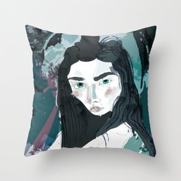 Blue Girl/Cold Shoulder Throw Pillow