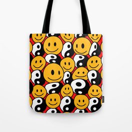 Yin Yang Smiley Emoticon 90s Tote Bag