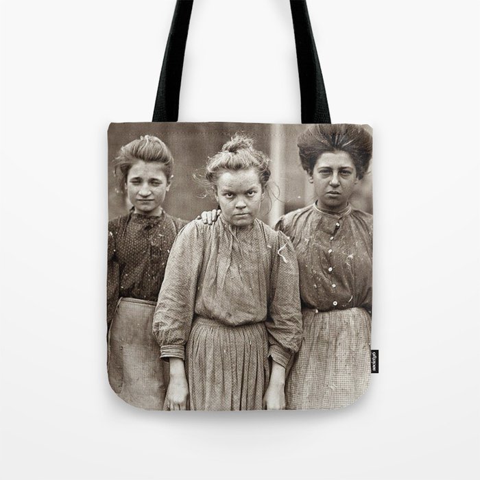 Vintage photo of Cotton Mill workers Tote Bag