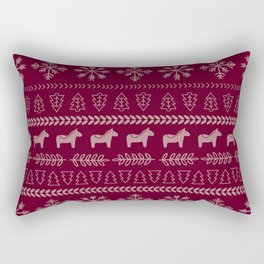 Scandinavian Christmas in Maroon Rectangular Pillow