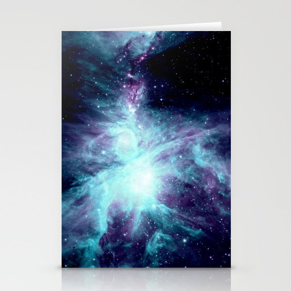 Orion Nebula Violet Aqua Teal Stationery Cards