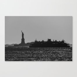 Statue of Liberty in New York City black and white Canvas Print