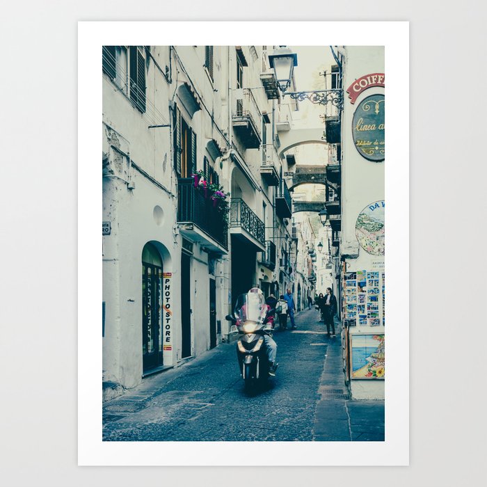 Narrow streets of Amalfi Art Print