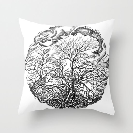 Forest and sky Throw Pillow