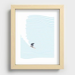 surfing jaws baby blue Recessed Framed Print