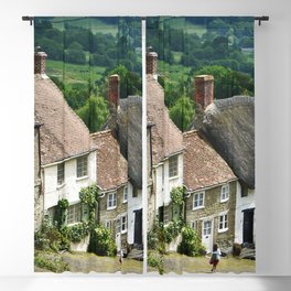 Great Britain Photography - Beautiful Street In Shaftesbury Town Blackout Curtain