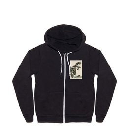 Tree on a Cliff Traditional Japanese Landscape Full Zip Hoodie