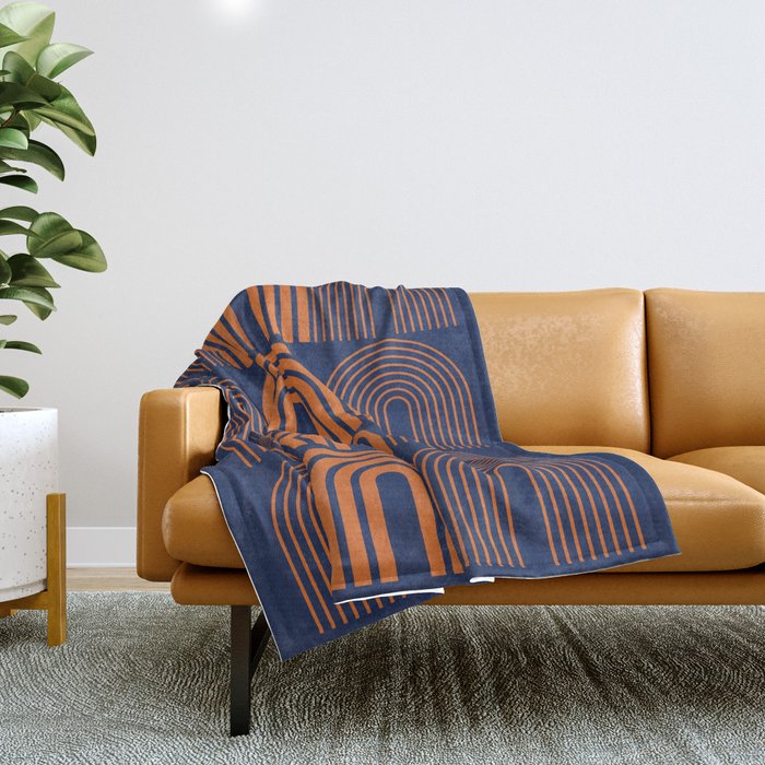 Navy and best sale orange throw blanket
