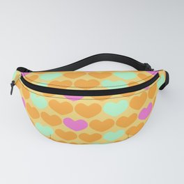 Rainbow hearts Fanny Pack | Abstract, Vintage, Turquoise, Sexy, Graphicdesign, Geometric, Christmas, Pattern, Colorful, Fucsia 