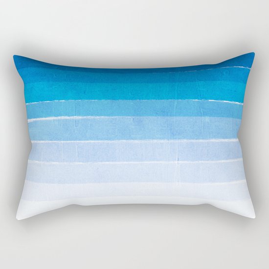 Blue Ombre Brushstroke - Summer, Beach, Ocean, Water, LA Cute trendy, painterly art Rectangular Pillow