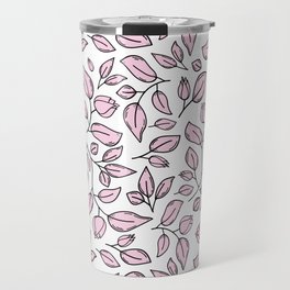 Sweet pink floral silhouette pattern Travel Mug