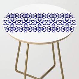 Bibi geometric stripe design in blue Side Table