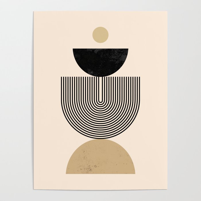 Abstraction_GEOMETRIC_SUN_WAVE_LINE_BALANCE_POP_ART_0221 Poster