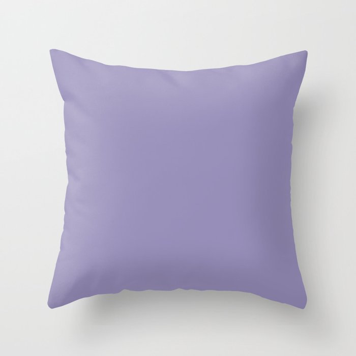 Courageous Mid Tone Purple Blue Solid Color Pairs To Sherwin Williams Brave Purple SW 6823 Throw Pillow