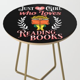 Book Girl Reading Women Bookworm Librarian Reader Side Table