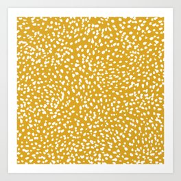 Sloane Golden dots - yellow dots, painted dots, artsy mustard yellow coordinate Art Print