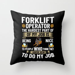 Forklift Operator Driver Lift Truck Training Throw Pillow
