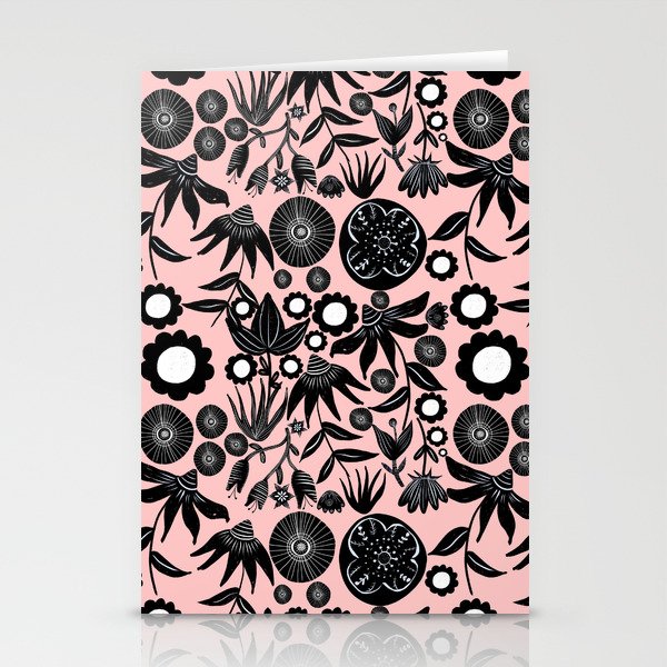 Adventure in the field of flowers - Pink Stationery Cards