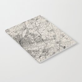 Germany, Bielefeld - Black and White Authentic Map  Notebook