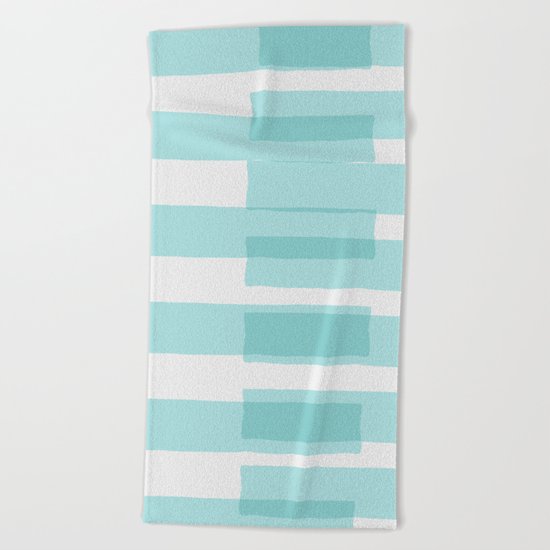Big Stripes In Turquoise Beach Towel