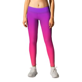Gradient Purple Ultra Violet Coral Pink Ombre Pattern Neon Pretty Trendy Ultraviolet Orange Texture Leggings
