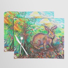 Rabbit Standing Between Earth and Sky Placemat