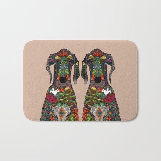 Great Dane love beige Bath Mat