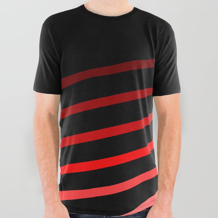 Red Streaking Dice All Over Graphic Tee