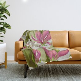magnolia bloom - daytime version Throw Blanket