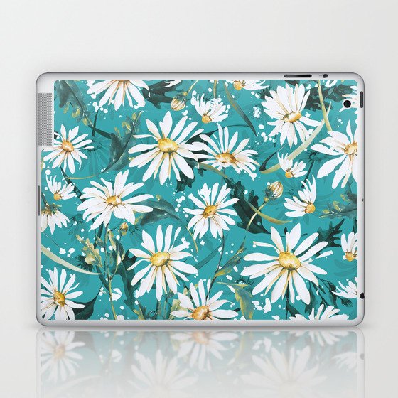Bluish meadow of daisies Laptop & iPad Skin