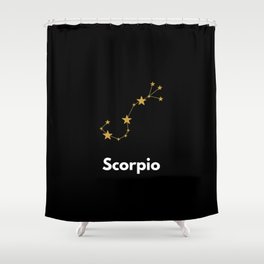 Scorpio, Scorpio Sign, Black Shower Curtain