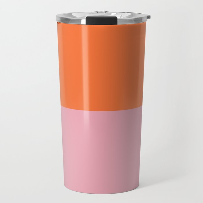 Peach Color Block Travel Mug