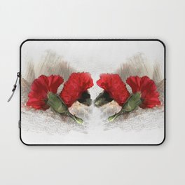 Red Carnations on Brocade Laptop Sleeve