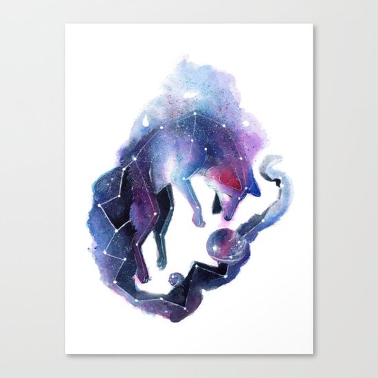 Galaxy Fox Canvas Print