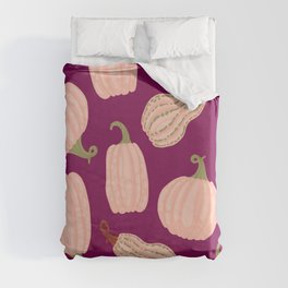 Pink Pumpkin Texture. Colorful Seamless Pattern Duvet Cover