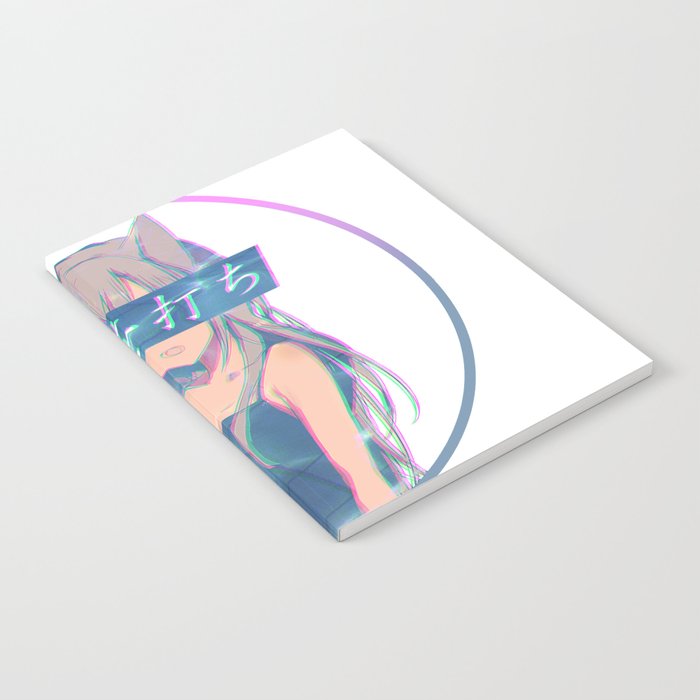 Waves Sad Anime Japanese Aesthetic Kawaii Girl Notebook By
