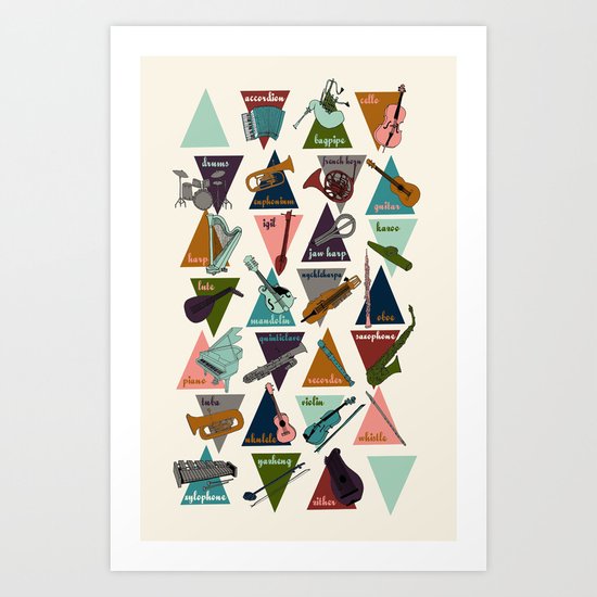 Alphabet of Instruments Art Print
