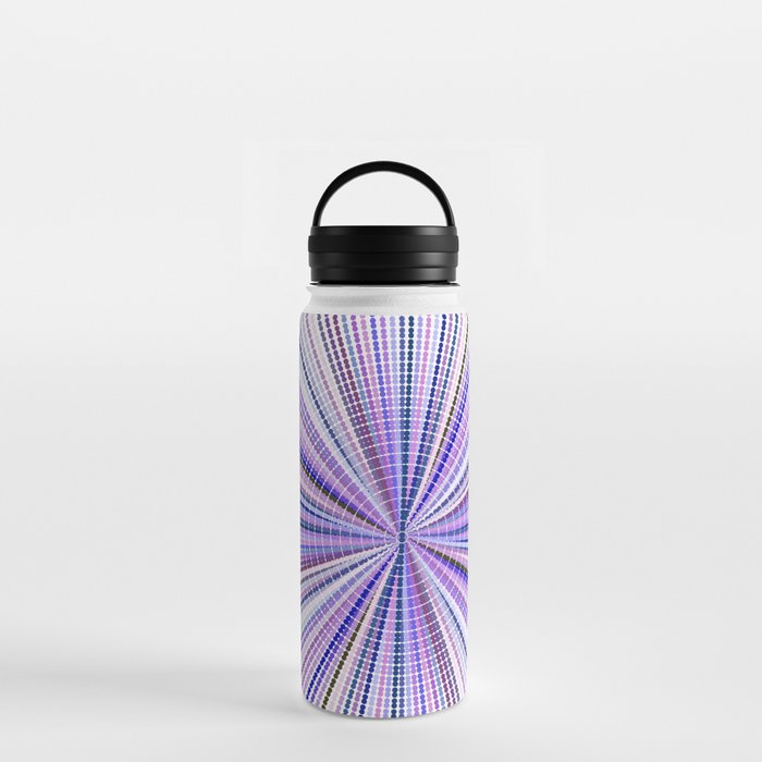 Purple Line Pattern Water Bottle