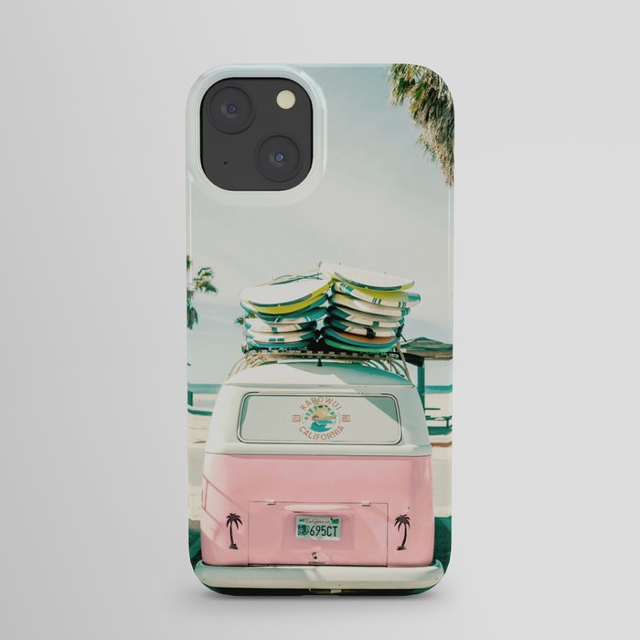 combi van surf art pink iPhone Case