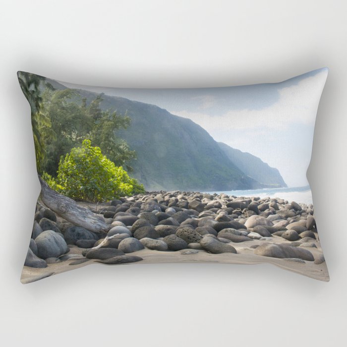 The Escape from the Kalaupapa Trail to the Beach Rectangular Pillow