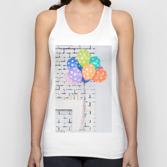 Balloon blue orange yellow green Unisex Tank Top