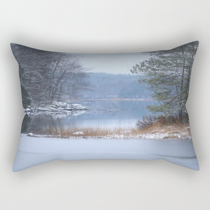 Blue Moment By The Lake #decor #society6 #buyart Rectangular Pillow